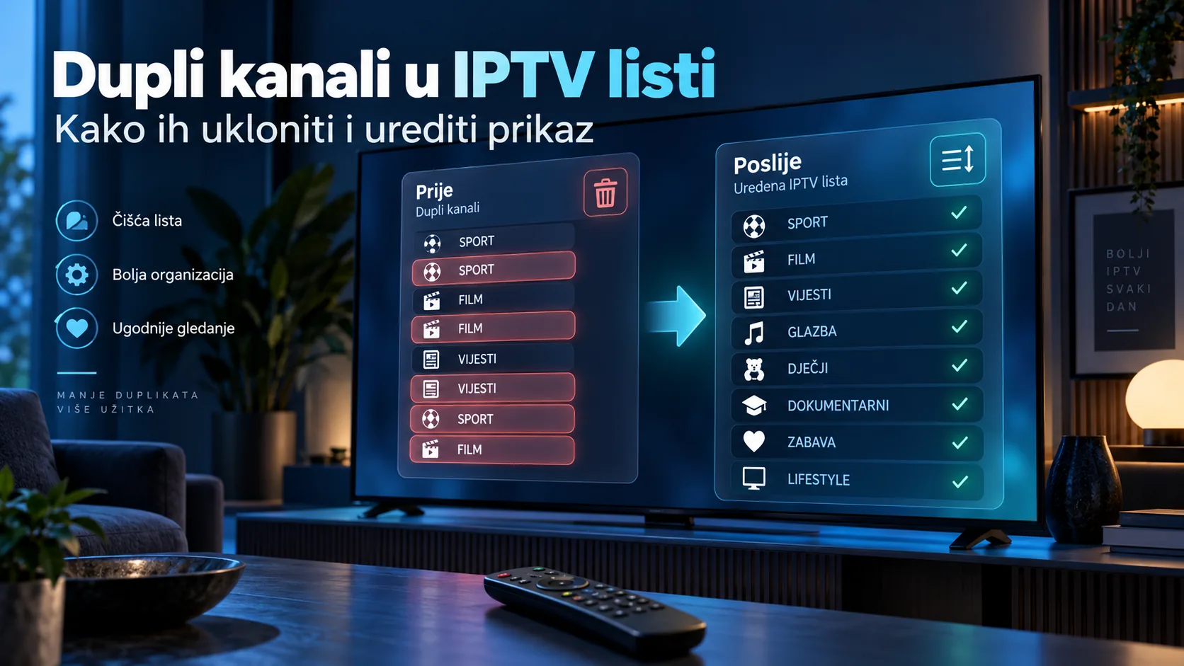 iptv dupli kanali u listi — Dupli kanali u IPTV listi — kako ih ukloniti i urediti prikaz