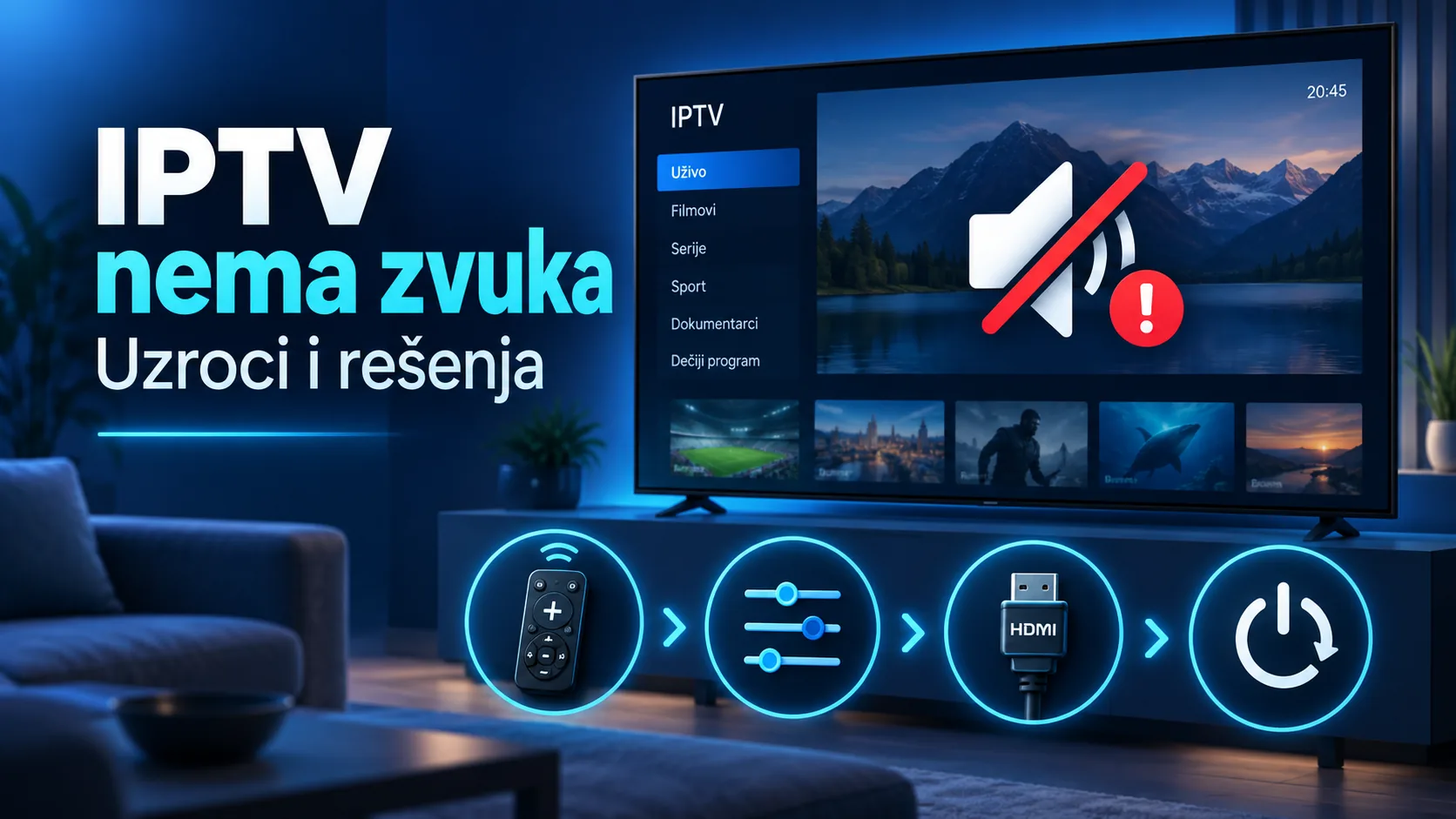 iptv nema zvuka — IPTV nema zvuka — uzroci i rešenja