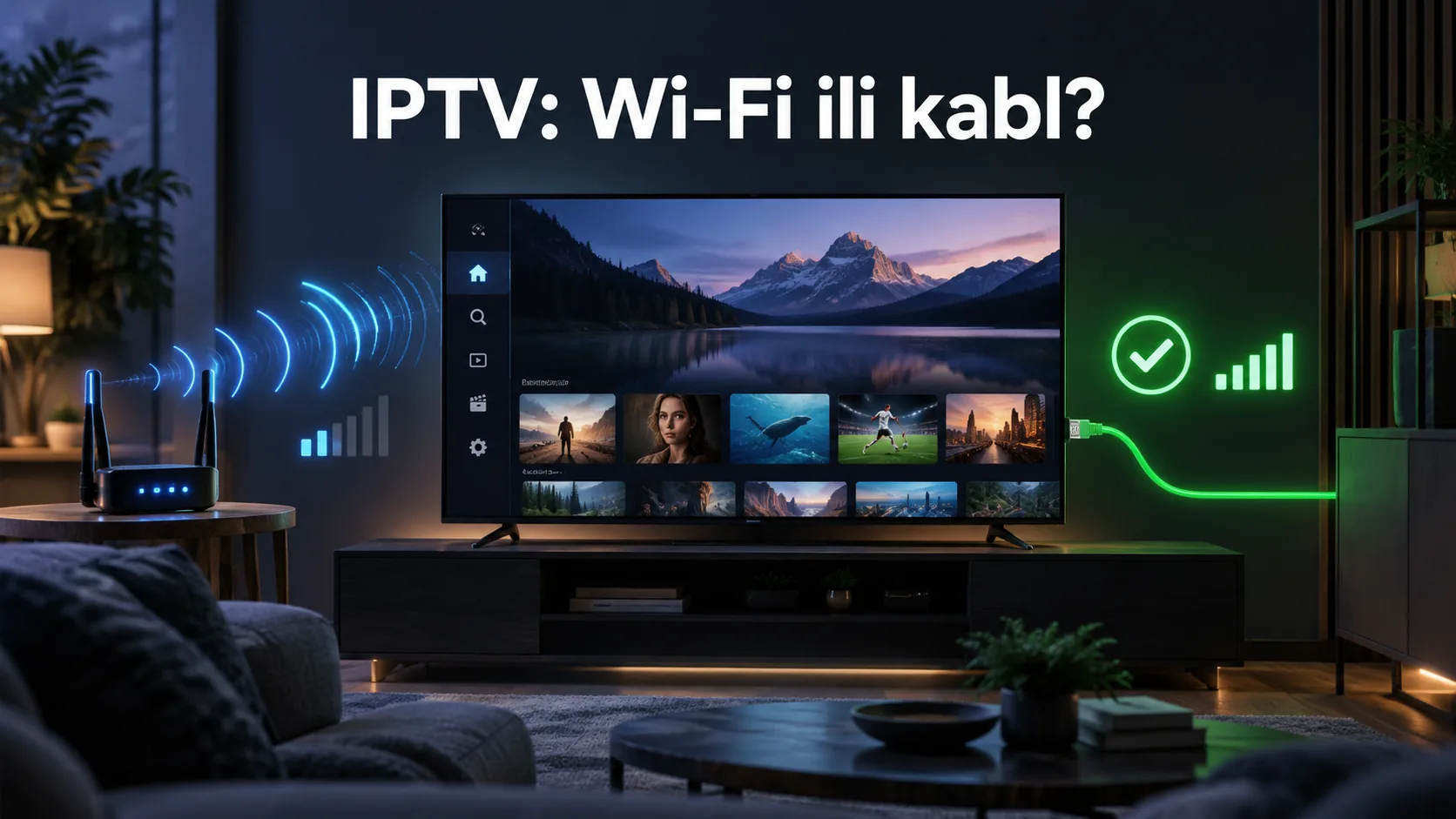 iptv preko wifi ili kabla — IPTV preko Wi-Fi mreže ili kabla — šta je stabilnije
