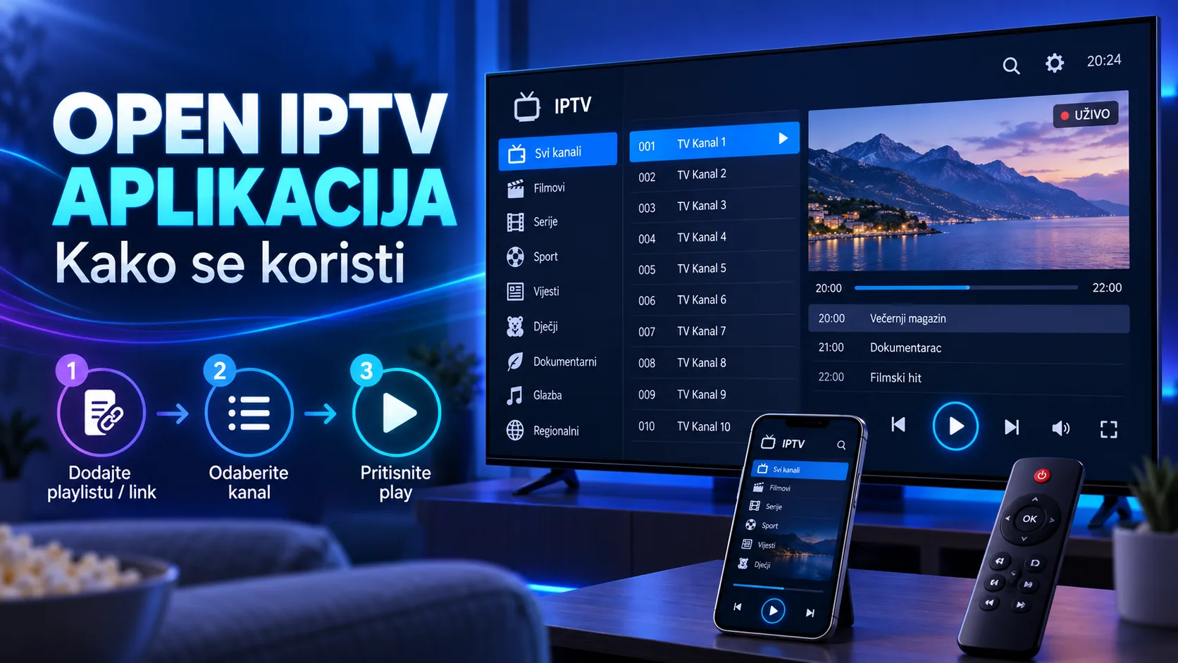 open iptv — Open IPTV aplikacija — kako se koristi